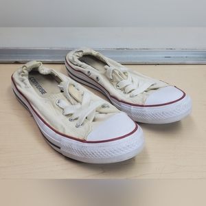 Converse All Star White Mens Slip-on Flexible band Shoes Size 10.